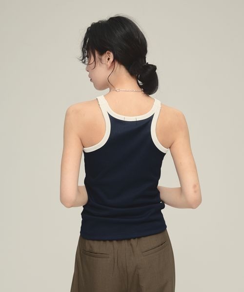 タンクトップ ノースリーブ 「eL」Trim Seamless Cup Top/492728