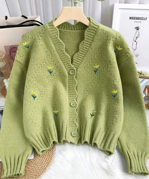 「Amulet」 ニットカーディガン FREE グリーン レディース_画像2