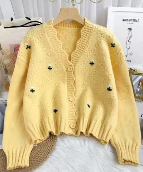 「Amulet」 ニットカーディガン FREE グリーン レディース_画像4