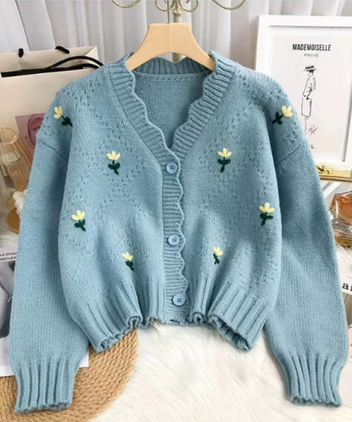 「Amulet」 ニットカーディガン FREE グリーン レディース_画像6