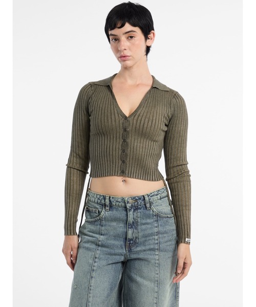 カーディガン GUESS Originals Shirred Tie Cardigan カーディガン レディース