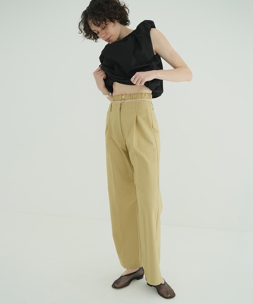 CLANE（クラネ） パンツ 2WAY GATHER BELT PANTS レディース