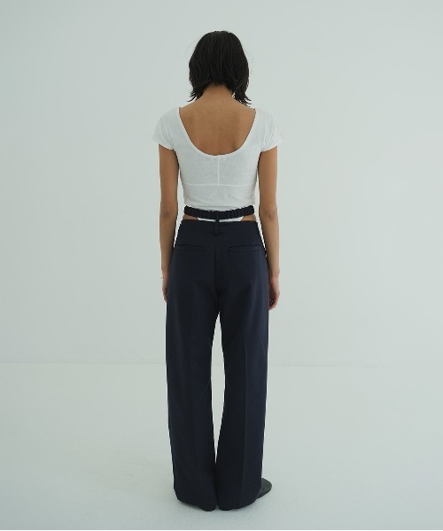 CLANE（クラネ） パンツ 2WAY GATHER BELT PANTS レディース