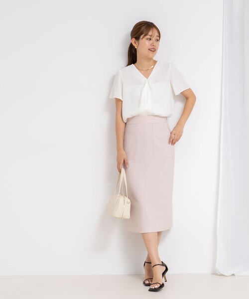 NOLLEY'S Sophi ブラウス シャツ ジョーゼットVネックフリル