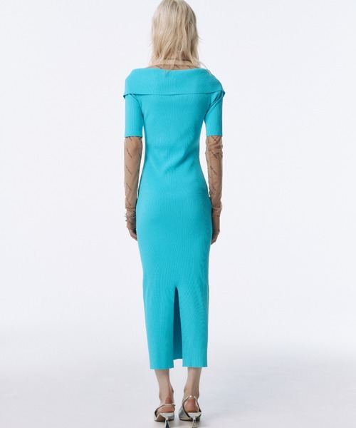 JOSE MOON ワンピース OFFSHOULDER NARROW KNIT DRESS/オフ