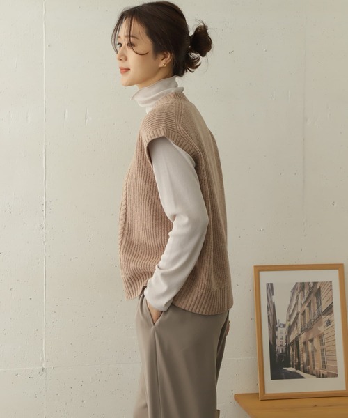 「URBAN RESEARCH DOORS」 Vネックニット ONE アイボリー レディース_画像4