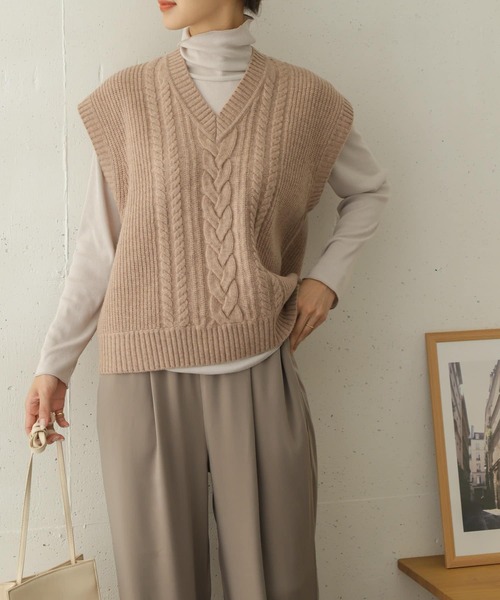 「URBAN RESEARCH DOORS」 Vネックニット ONE アイボリー レディース_画像6