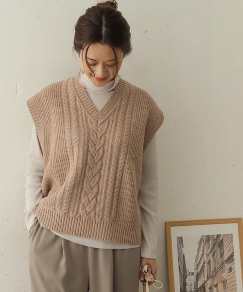 「URBAN RESEARCH DOORS」 Vネックニット ONE アイボリー レディース_画像9