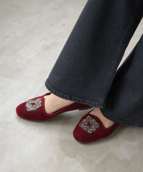 iena MALUS /マリュス　VELVET SHOES 36 IENA シューズ MALUS/マリュス VELVET BIJOU SHOES レディース