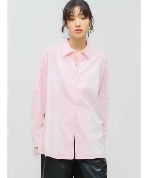 タグ付 MIDIUMISOLID for Ladies トレンチシャツ　ブラウス クラシカルな魅力 ピンタックシャツシリーズ MIDIUMISOLID for Ladies