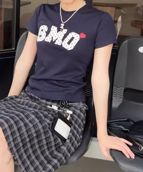 SHEENA（シーナ） tシャツ 半袖 ドットロゴコンパクトフィットTシャツ