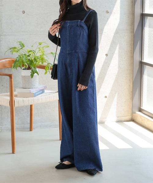 サロペット・オーバーオール・オールインワン room306contemporary DenimLongJumperSkirt サロペット オーバーオール 「 低身長向けサイズ 」 キャミストラップ