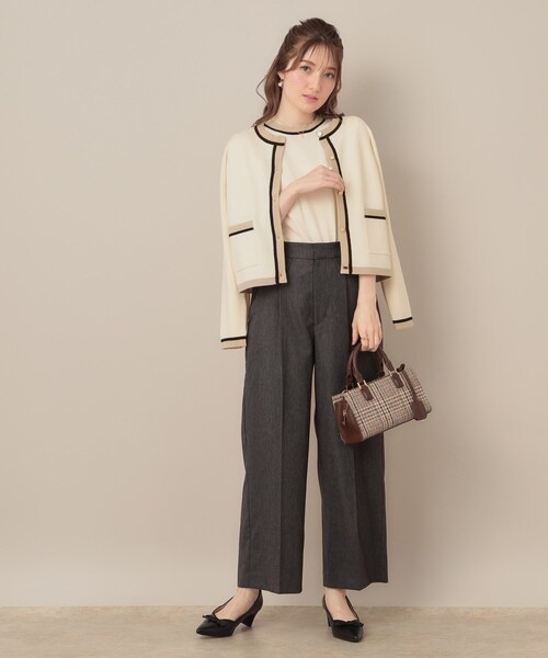 ニット セーター 「5分袖・華奢見え・通勤」配色スカラ5分袖ニット レディース | Couture Brooch | 10
