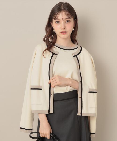 ニット セーター 「5分袖・華奢見え・通勤」配色スカラ5分袖ニット レディース | Couture Brooch | 15