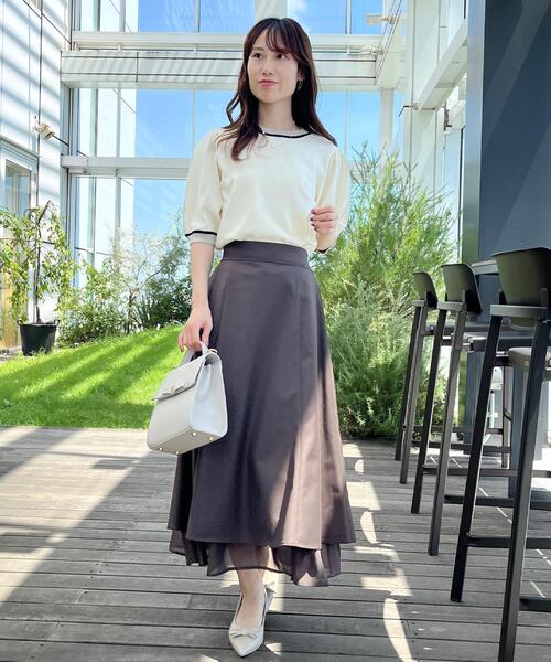 ニット セーター 「5分袖・華奢見え・通勤」配色スカラ5分袖ニット レディース | Couture Brooch | 16