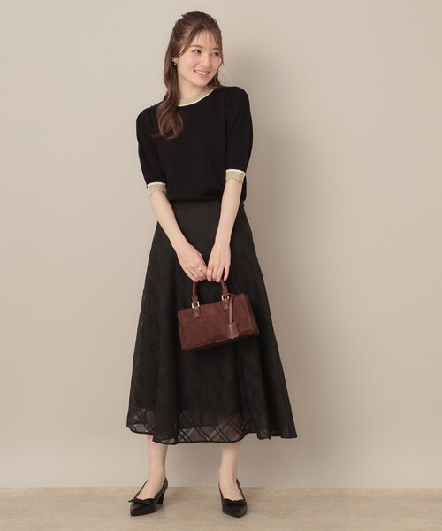 ニット セーター 「5分袖・華奢見え・通勤」配色スカラ5分袖ニット レディース | Couture Brooch | 19