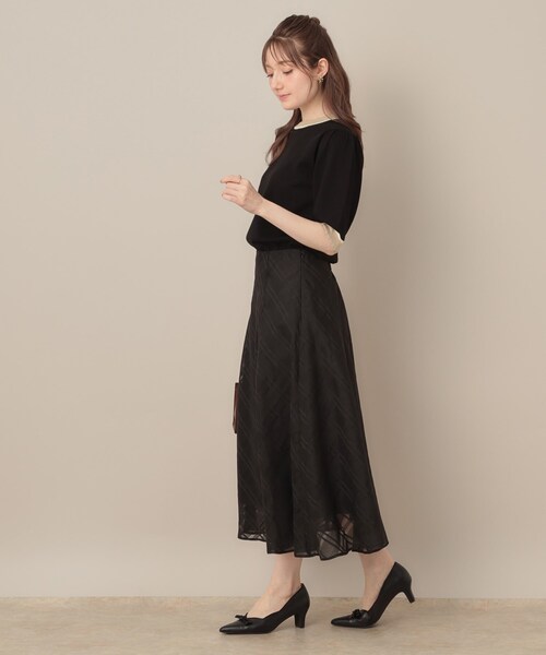 ニット セーター 「5分袖・華奢見え・通勤」配色スカラ5分袖ニット レディース | Couture Brooch | 20