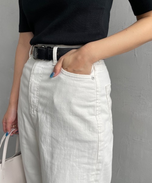 ヤヌーク JOAN ルーズ ストレート デニムパンツ ホワイト 24 セール】[YANUK/ヤヌーク] JOAN ハイウエスト ルーズストレート