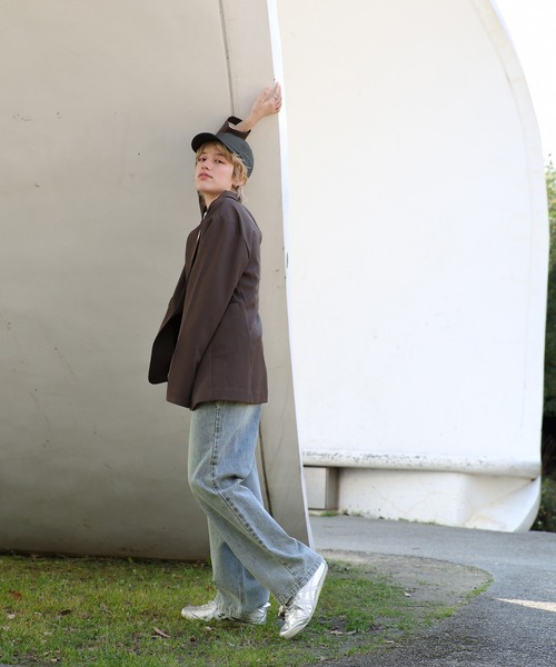 「select MOCA」 加工デニムパンツ LARGE インディゴブルー レディース