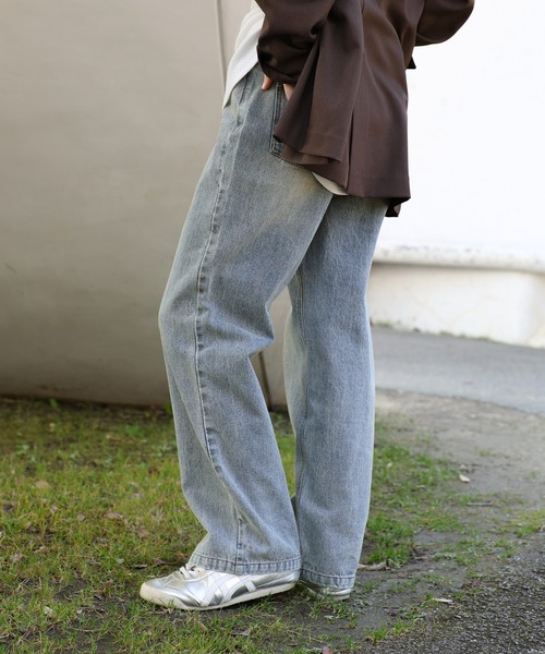 「select MOCA」 加工デニムパンツ LARGE インディゴブルー レディース