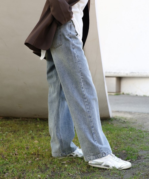 「select MOCA」 加工デニムパンツ LARGE インディゴブルー レディース
