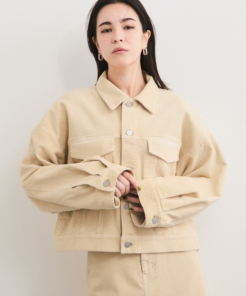 LE CERCLE par rope' ブルゾン アウター 製品染めコーデュロイブルゾン