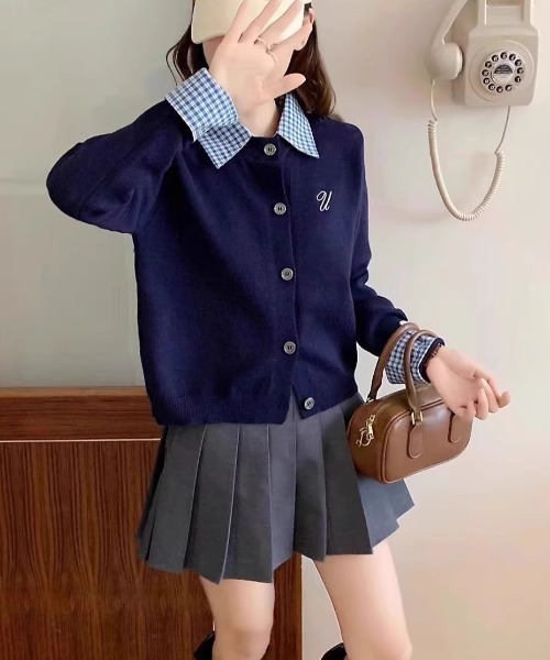 gossip!ロサンゼルス カーディガン チェックシャツ×カーディガン