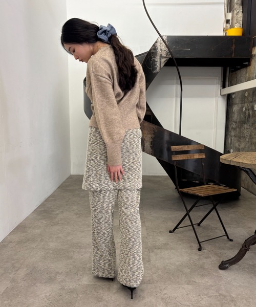 FUULLY STUDIO ワイドパンツ パンツ ジャガードフレアパンツ