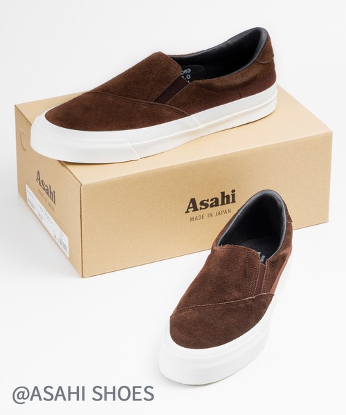 アサヒシューズ スリッポン Asahi ベロア レザー スニーカー(ASAHI045