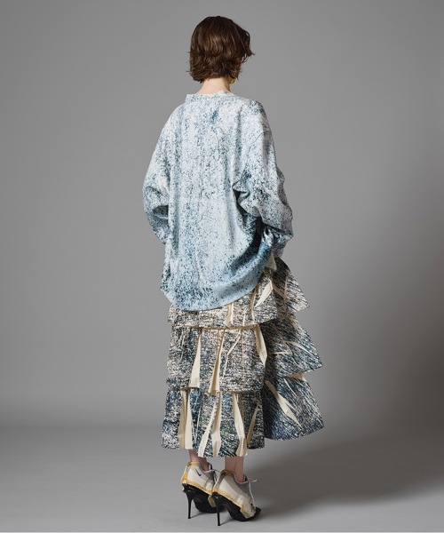 NON TOKYO（ノントーキョー） スカート DIRECT PRINT RIB GATHER LONG