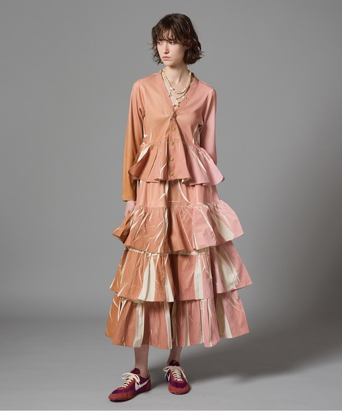 NON TOKYO（ノントーキョー） スカート DIRECT PRINT RIB GATHER LONG
