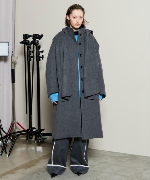 メゾンスペシャル　ウールコート　イエロー　マフラー付き　ロングコート　アウター MAISON SPECIAL（メゾンスペシャル） コート アウター Hood Muffler