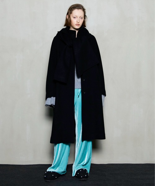 MAISON SPECIAL メゾンスペシャル アウター 黒 コート レディース MAISON SPECIAL（メゾンスペシャル） コート アウター Hood Muffler