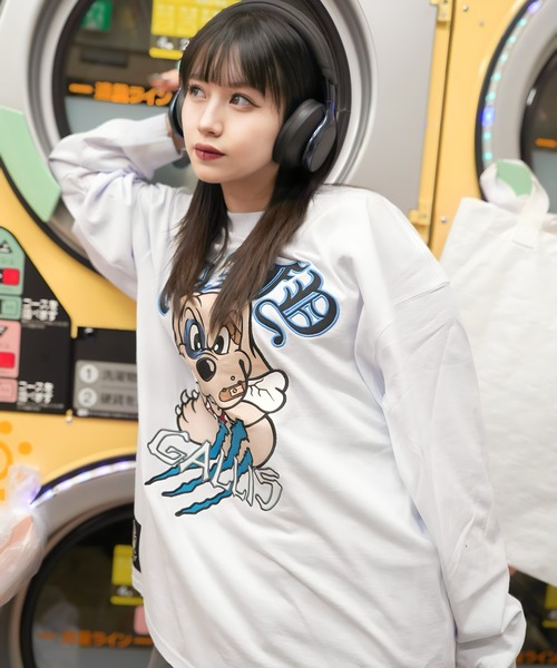 ガルフィー ツギハギロンTEE ロゴ長袖Tシャツ サックスブルー / L GALFY（ガルフィー） tシャツ 「別注」GA×GALFY-覚醒ガリスロンTee