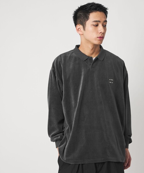 CITEN（シテン） ポロシャツ 「CITEN」ポロカラーベロアシャツ メンズ