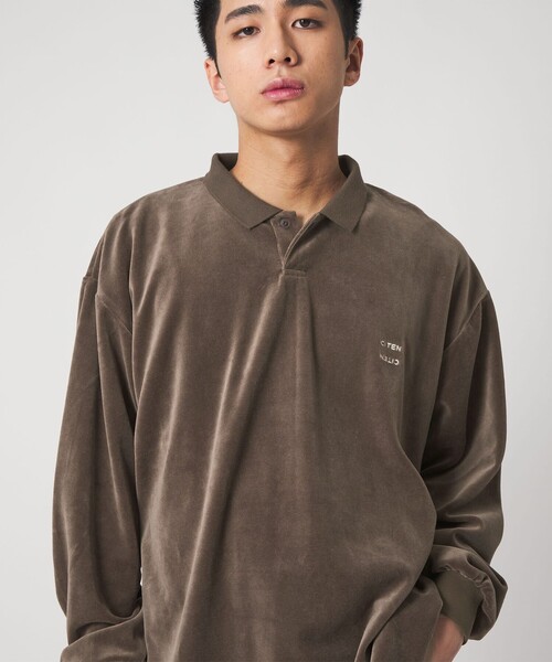 CITEN（シテン） ポロシャツ 「CITEN」ポロカラーベロアシャツ メンズ