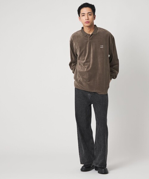 CITEN（シテン） ポロシャツ 「CITEN」ポロカラーベロアシャツ メンズ