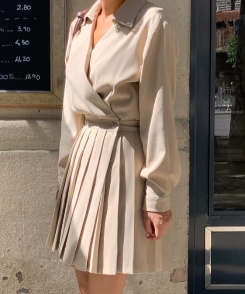 FREE STYLISTS ワンピース YUGA_YGMC Pleated mini dress : ZOZOTOWN