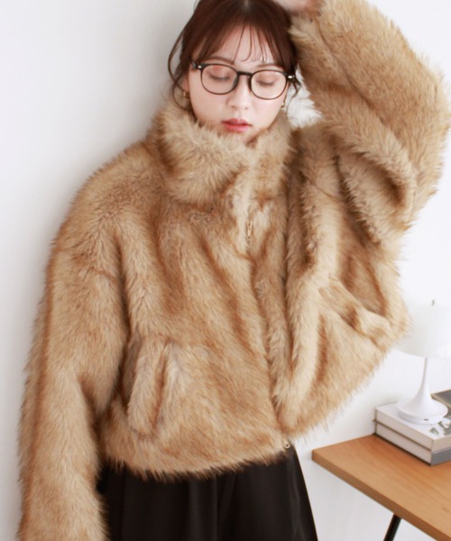 Reurie’ ダブルジップショートウールコート スタンドカラーコート　レウリィ Reurie'（レウリィ） コート アウター 「HIT ITEM!」ダブルジップ