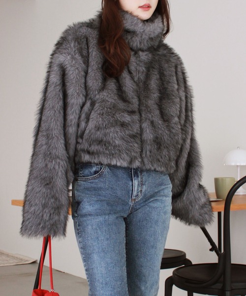 Reurie’ ダブルジップショートウールコート スタンドカラーコート　レウリィ Reurie'（レウリィ） コート アウター 「HIT ITEM!」ダブルジップ