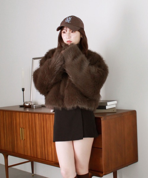 Reurie'（レウリィ） コート アウター ミックスファーショートコート