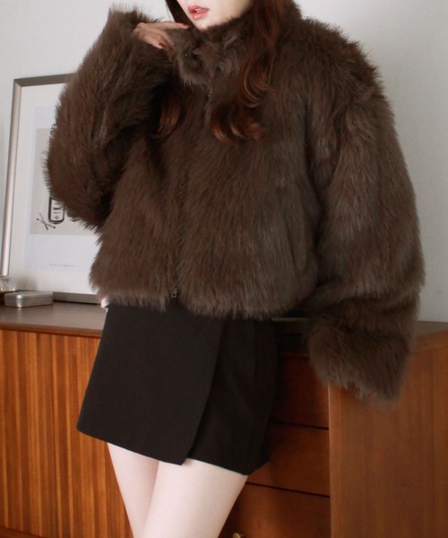 Reurie'（レウリィ） コート アウター ミックスファーショートコート