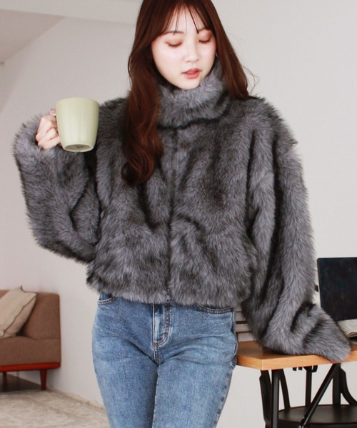 Reurie'（レウリィ） コート アウター ミックスファーショートコート