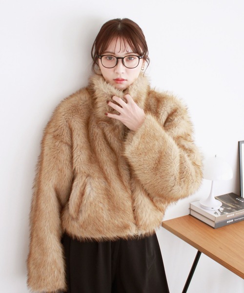 Reurie'（レウリィ） コート アウター ミックスファーショートコート