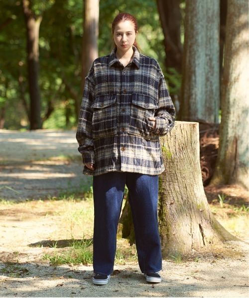 AOZORA（アオゾラ） ジーンズ 刺し子デニム ロールアップパンツ メンズ