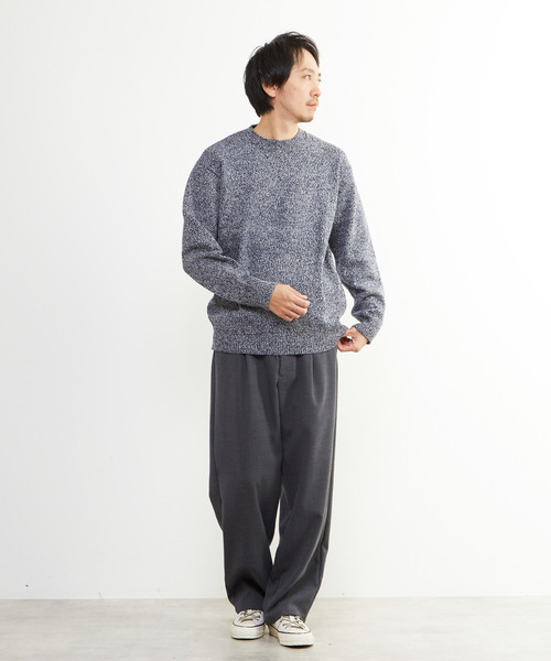 MEN'S MELROSE セーター ニット ミックスカラークルーネックニット