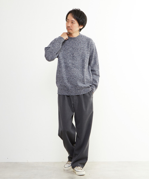 メンズメルローズ（MEN’S MELROSE）/ミックスカラークルーネックニット MEN'S MELROSE セーター ニット ミックスカラークルーネックニット