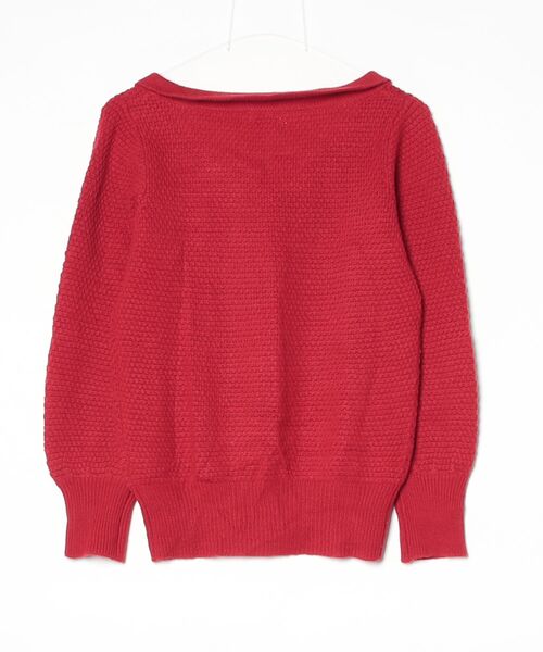 「HONORE」 リボン長袖ニット - レッド レディース_画像2