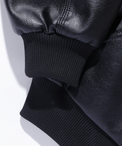 ★エックスラージ★レザージャケット★オーバーサイズ★フェイクレザー★ブラック★黒 XLARGE（エクストラ ラージ） コート ジャケット FAUX LEATHER HOODED