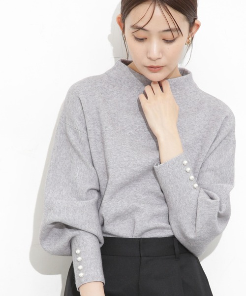 「NANO universe」 長袖ニット FREE ネイビー レディース_画像3